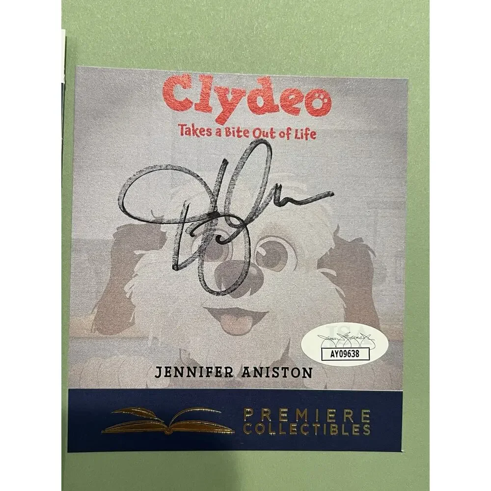 Jennifer Aniston SIGNED BOOK Clydeo Takes a Bite Out of Life Autographed COA #3